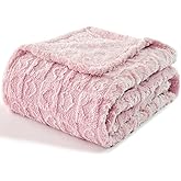 lifein Throw Blanket for Couch-Pink Heart Boho Throw Blanket, Soft Fleece Plush Lightweight Blankets&Throws for Woman, Fuzzy Decorative Blankets for Livingroom Bed Sofa Chair(50x60in,Pink)