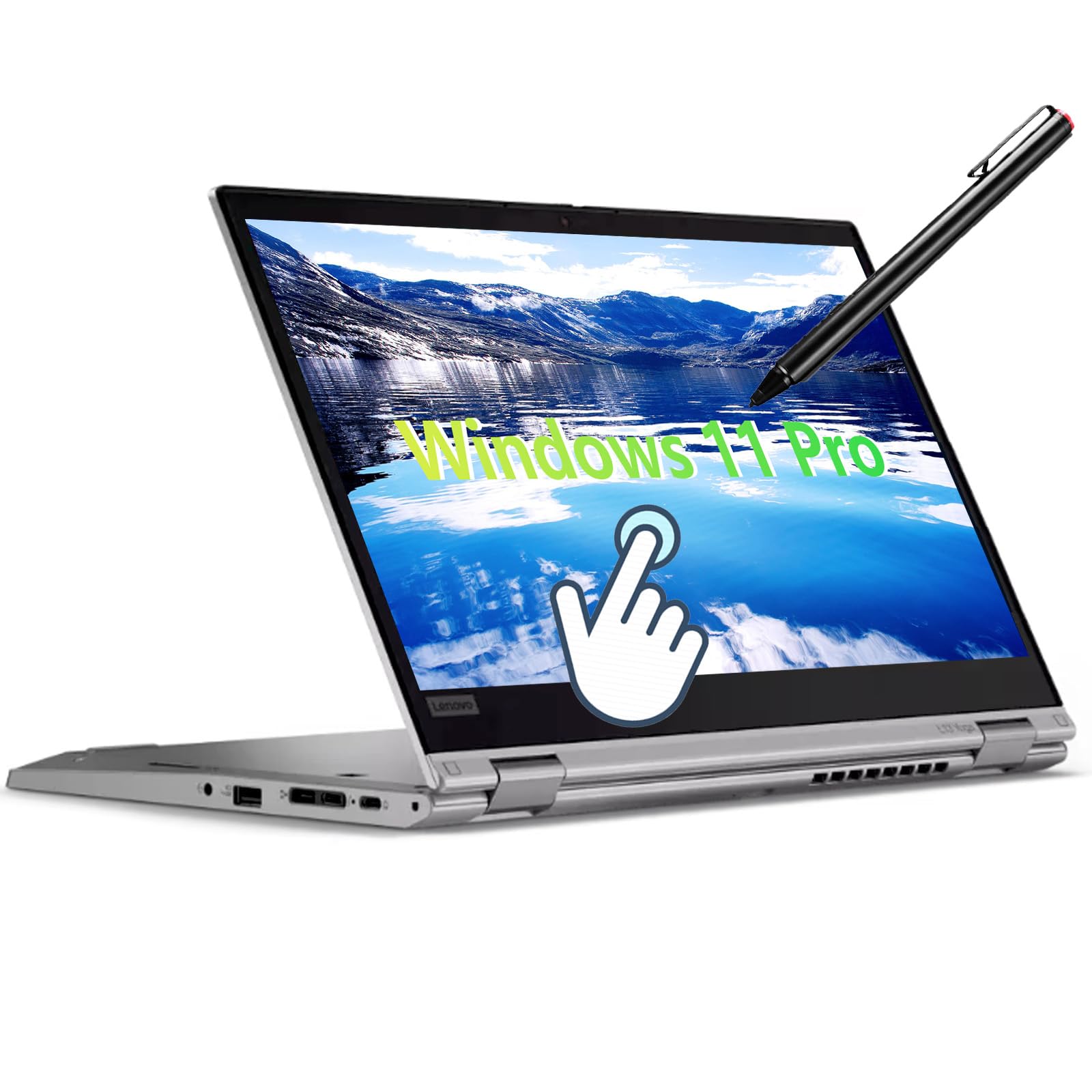 Photo 1 of Lenovo ThinkPad L13 Yoga 2 in1 Laptop, 13.3" FHD Touchscreen Display, Core i5-10310U up to 4.4GHz, 512GB SSD, 16GB DDR4 RAM, Stylus Pen, WiFi, Win11 Pro (Renewed)