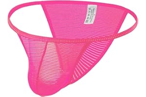 Men's Thongs Underwear with Hammock Pouch Fishnet Lightweight Bulge Enhancement Jockstrap G Strings Thongs for Men