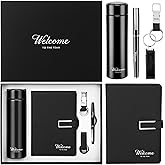 Thenshop 6 Pcs New Employee Welcome to The Team Gift Set Include Welcome to The Team Appreciation Gift Box Notebook Pen Tumbler Keychain and USB Drive for New Employee Coworkers(Black)
