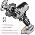 Cordless Reciprocating Saw for DeWalt 20V Max Battery, Brushless motor, Variable Speed 0-3000 Spm, Tool Free Blade Change, 4 Saw Blades for Wood/Metal/PVC Cuts (NO Battery Included)