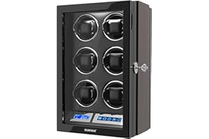 DUKWIN Watch Winder, Watch Winders for Automatic Watches with LCD Touch Screen Display Automatic Watch Box Case with Remote Control for 3/4/6/9/12 Watches