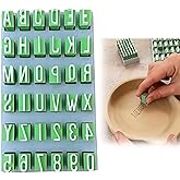 Stamps for Clay Pottery, DIY Alphabet & Numbers Stamps for Pottery, Polymer Clay Alphabet Number Symbols, Small Press Fondant Embosser DIY Cookie Stamps Creative Gift
