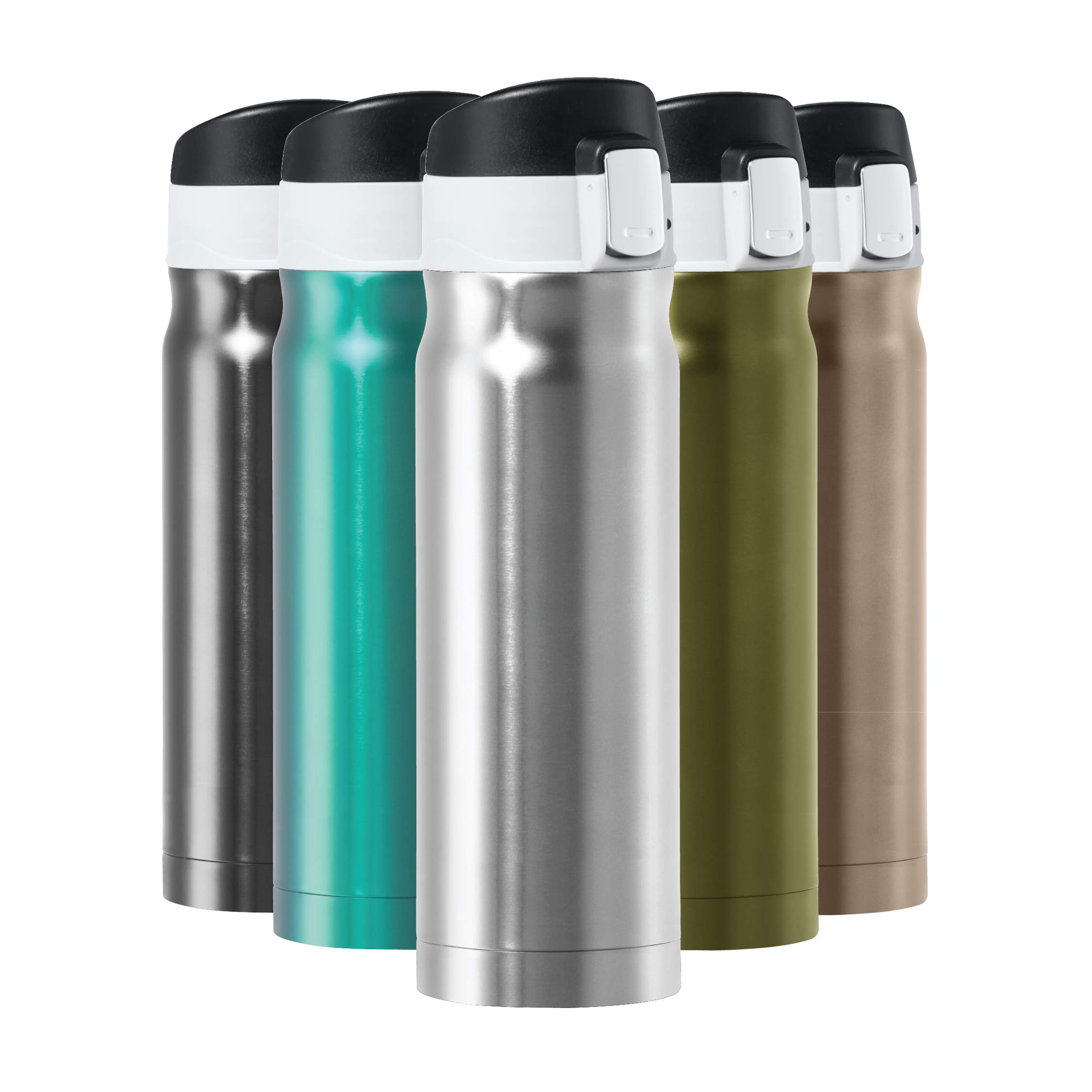 Oggi 8042.0 Stainless Steel Water Bottle, 17-Ounce, Silver