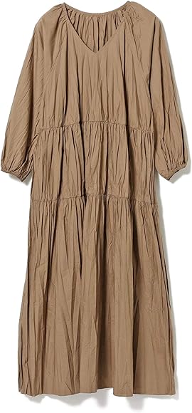 Amazon ビーミング ライフストア By ビームス B Ming Life Store By Beams ワンピース B Ming By Beams ワッシャーティアード ワンピース レディース Brown S ワンピース チュニック 通販