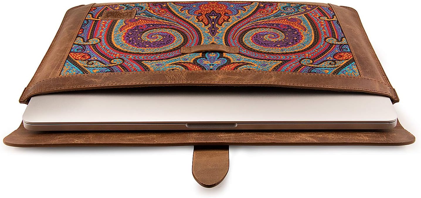 LONDO Top Grain Leather MacBook Bag Laptop Sleeve for MacBook Pro and MacBook Air Case Compatible with 14 Inch - Image 5