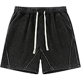 GORGLITTER Men's Y2k Shorts Baggy Jorts Drawstring Waist Vintage Drippy Workout Gym Shorts Streetwear Cruise Outfits