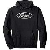 Ford - Distressed White Oval Logo Pullover Hoodie