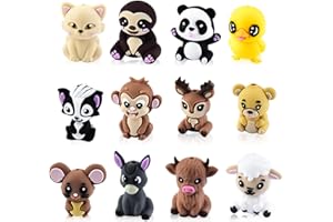 WOZADU 12 PCS 3D Animal Theme Silicone Focal Beads for Pens，Focal Beads Bulk for Keychain Bracelet Necklace Making，Handmade C