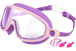 Xeaaou Splashy Eyes Goggles Kids - Splashyeyes Goggles with Clip in Back, 2026 New Wide View for Pool Swim Lessons Beach (Pur