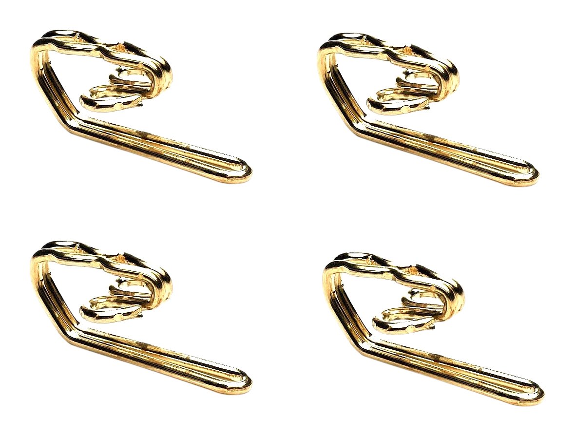 Merriway BH03671 (50 Pcs) EB Curtain Header Tape Drapery Hook Brass Plated Metal - Pack of 50 Pieces