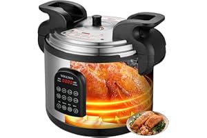 17.8QT Commercial Electric Pressure Cooker stainless steel Pressure Cooker | 24-hour Presetting |12 in 1 slow cooker with tem