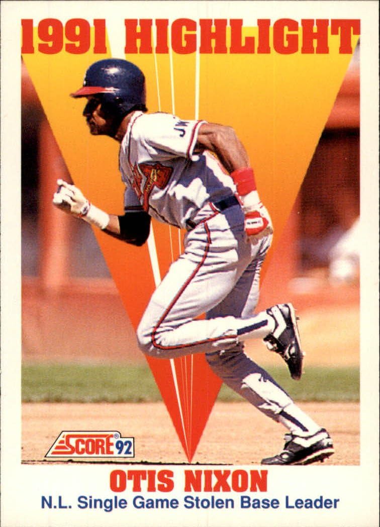 1992 Score Baseball Card 429 Otis Nixon Collectibles