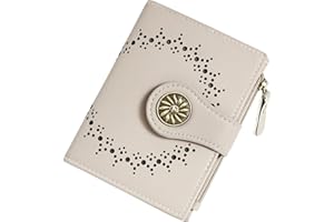 Tipmile Small Wallets Woman Leather Bifold RFID Blocking Card Holder Wallet with Zipper Coin Pocket