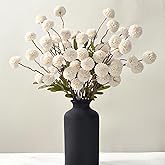 Waipfaru 10pcs Fake Silk Pompon Mum Artificial Flowers, Bulk Faux Mini Chrysanthemums, for Centerpieces Wedding Fillers Champagne Arrangements Shower Decorations, White