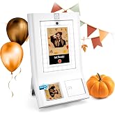 HP Sprocket Photo Booth Machine Instant Color Photo Printer - 10.1" Touchscreen Photobooth, LED Ring Light - Customize w/ 250+ Frames, Prints on 3x4 Zink Paper or Share via QR Code, Mobile App - White