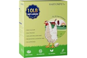 HARTOMPET 10LB Dried Black Soldier Fly Larvae, Non-GMO & Nutrient-Packed Chicken Feed, Strong Egg Production and Health, Rich in Calcium for Healthy Hens and Ducks, Better Than Dried Mealworms