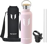 Super Sparrow 1000ml Insulated Stainless Water Bottle with 2 Lids view 2