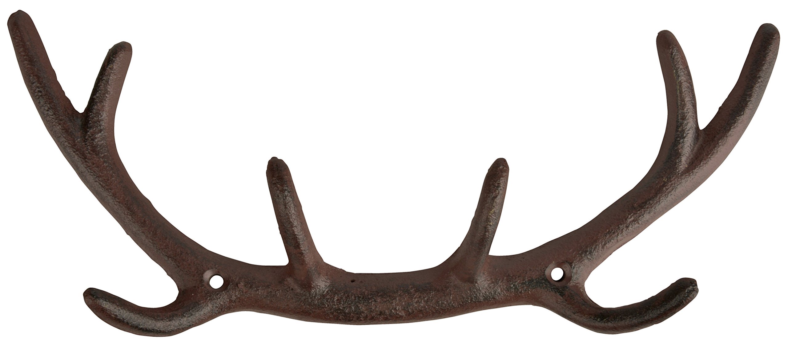 Esschert Design Rustic Cast Iron Antler Hooks DB76, Brown, 4.5"H