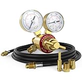 YESWELDER Argon CO2 Regulator with 8.2 ft Hose 0-4000 PSI Gauges Gas | Pressure Readout, Controlled Shielding Supply, MIG/TIG Station Preparation, Source Connection, Workshop Metalwork