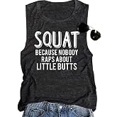 Squat Because Nobody Raps About Little Butts Muscle Tank Tops Womens Funny Workout Sleeveless T Shirts Tanks