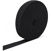 ZEYIYER 25Yard Fold Over Elastic 1inch Black Elastic Ribbon for Sewing | Stretching Fold Over Band, Fold Over Elastic for Clothing, Waistband, Hair Ties