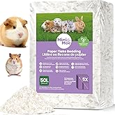 Hamster Bedding 50L Guinea Pig Paper Bedding Odor Control 99% Dust-Free | Small Pet Bedding Natural Paper Expands 5X Soft Dust-Free Unscented Support Burrowing, Nesting, Easier Daily Cage Care