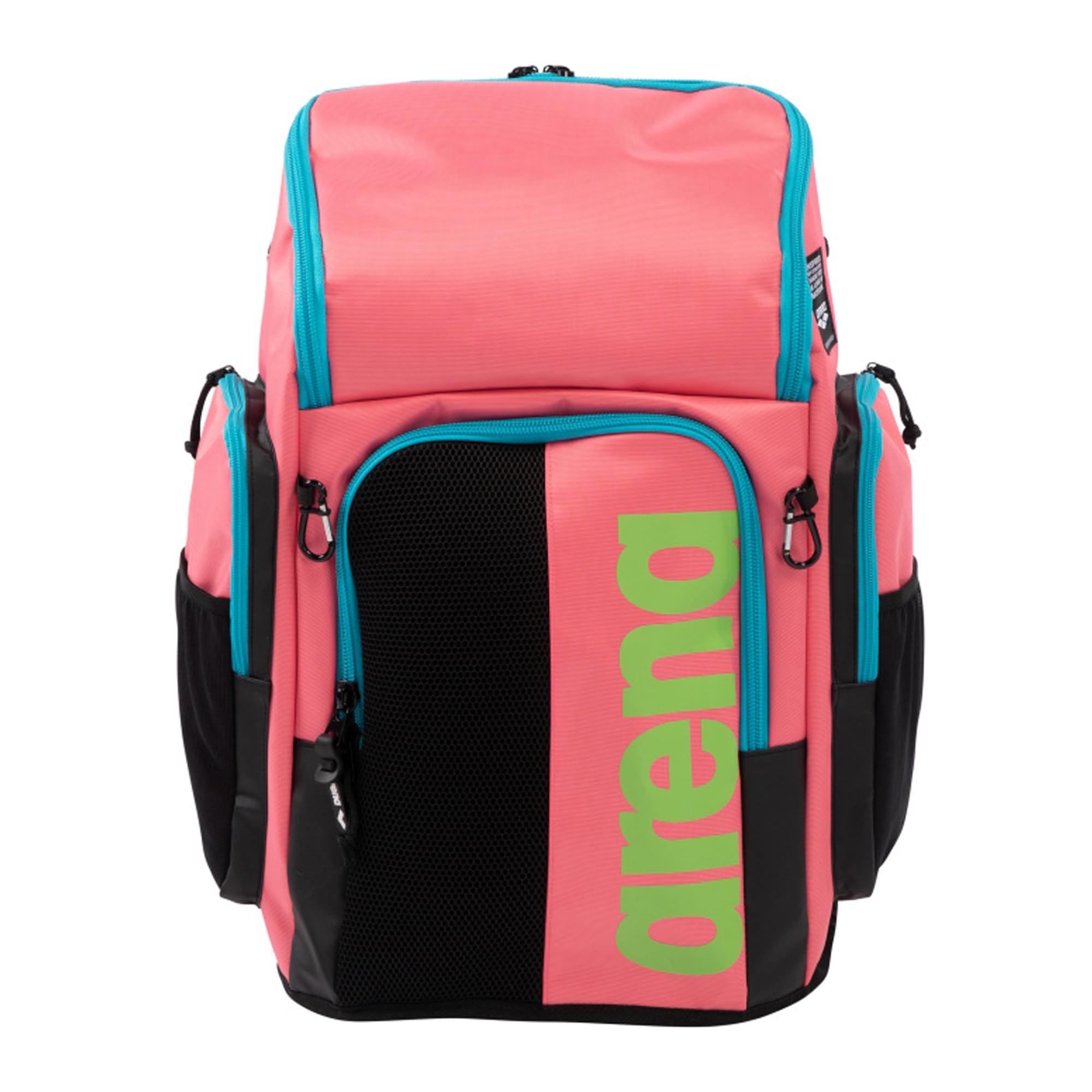 Arena Spiky III Backpack 45 Swimming Athlete Sports Gym Rucksack Large Training Gear Equipment Swim Bag for Men and Women, 45 Liters, Pink/Soft Green