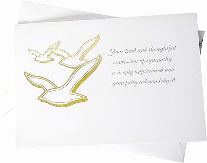 Biglietti Di Condoglianze Funerali Set Di 25 Biglietti Di Ringraziamento Include Buste Lamina Dorata Going Home Colombe Amazon It Cancelleria E Prodotti Per Ufficio