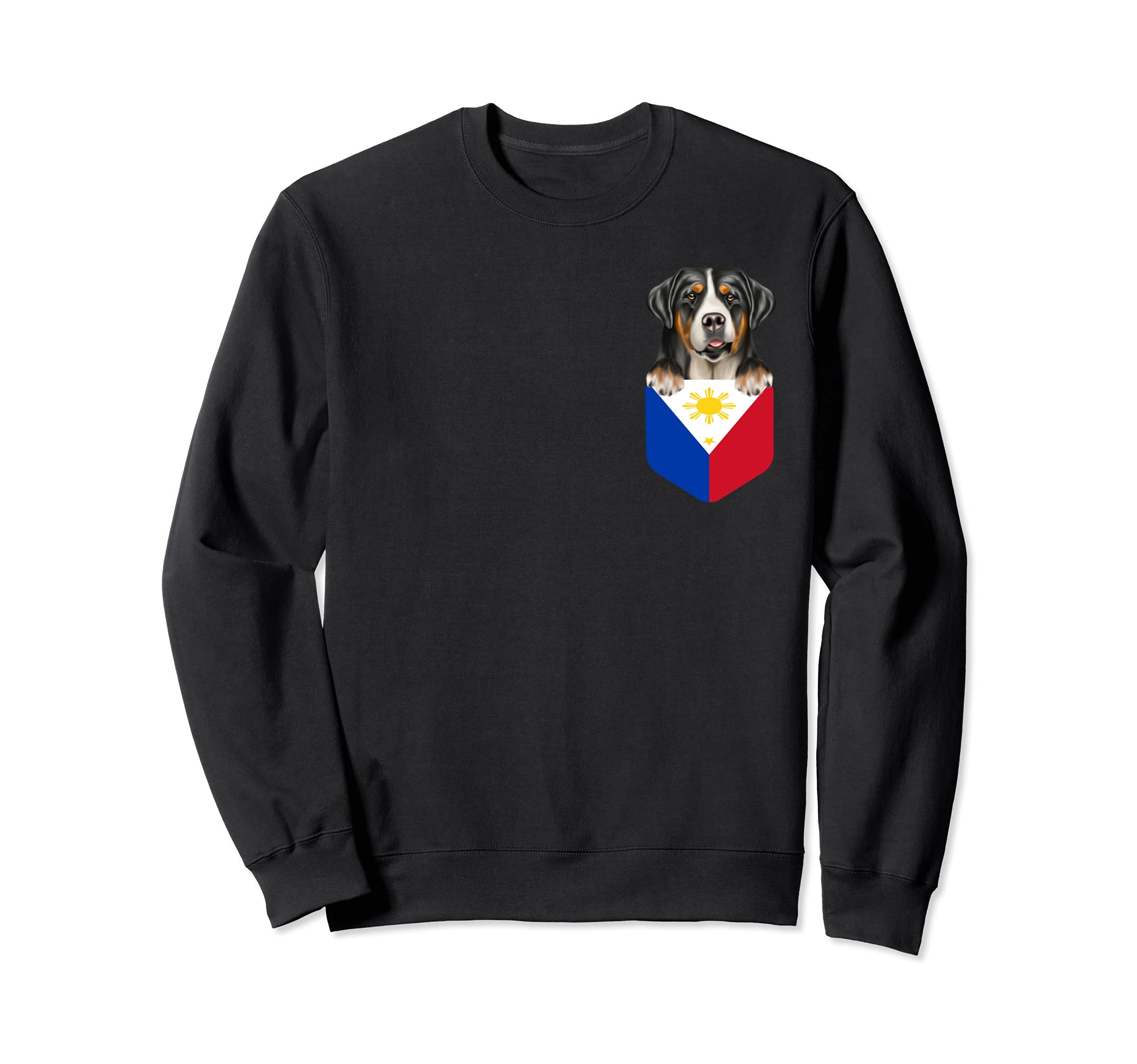 Philippines Flag Greater Swiss Mountain Dog Dog In Pocket Sweatshirt