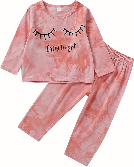Amazon Cousannory 子供服 タイダイ パジャマ おしゃれ 長袖 Tシャツ パンツ 上下セット キッズ ベビー 女の子 プルオーバー ロングパンツ セットアップ 秋冬 保温 防寒 部屋着 おしゃれ 肌に優しい ルームウェア 寝巻き 新年 プレゼント パジャマ 通販