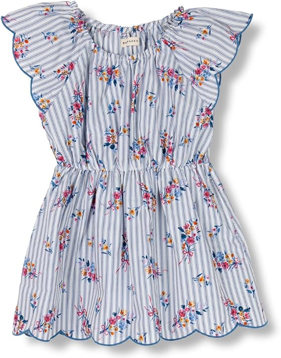 Amazon ブランシェス Branshes 花束柄ストライプ半袖ワンピース 110cm ブルー ワンピース チュニック 通販