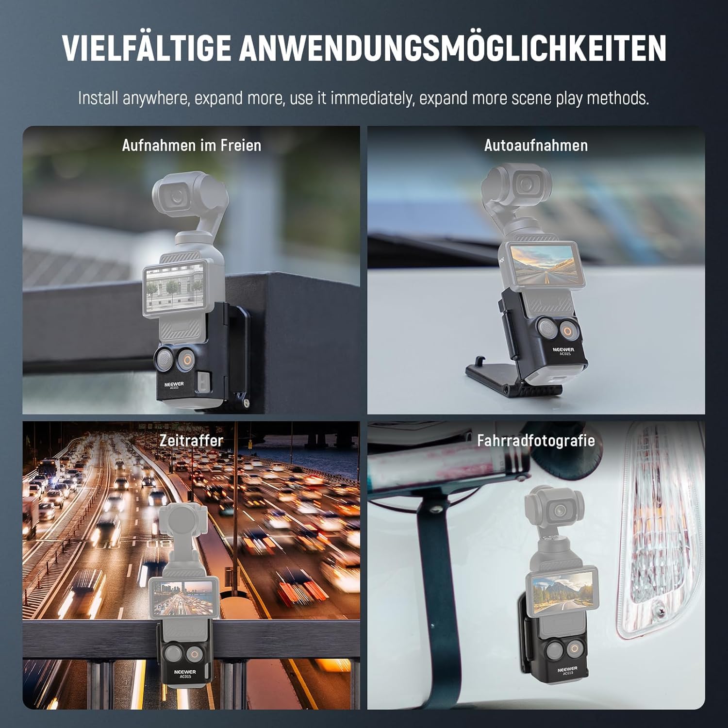 NEEWER Basics Magnethalterung, kompatibel mit DJI Osmo Pocket 3 Xtra Muse 5