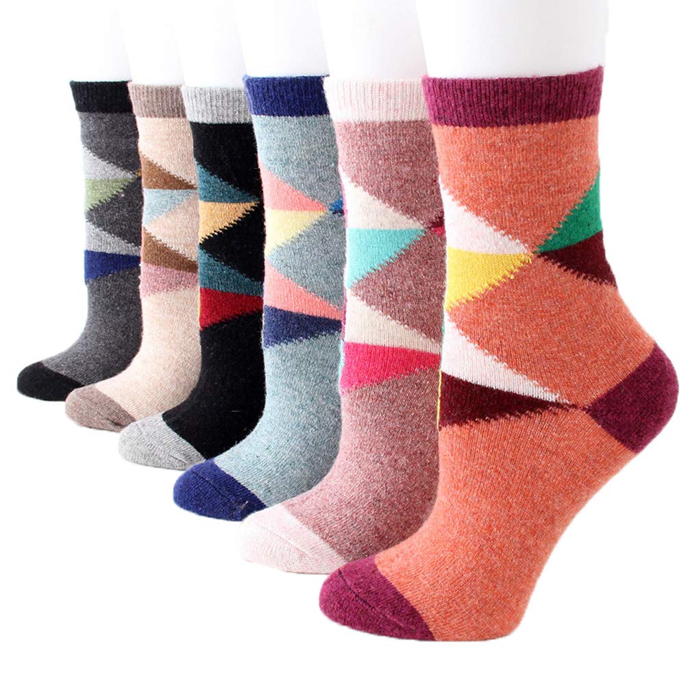  Karresly Womens 6 Pairs Winter Wool Socks Soft