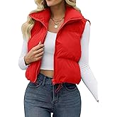 JZC Women's Crop Puffer Vest Lightweight Sleeveless Jacket 2025 Fashion Winter Outerwear Padded Gilet