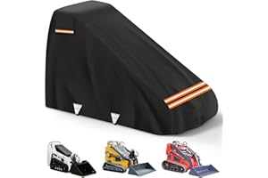 SKYJDM Mini Open Cab Skid Steer Loader Cover, 420D Waterproof All-Weather Protection Full Skid Steer Cover Withhout Cockpit, Compatible with John Deere, New Holland, Case, Bobcat