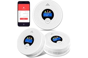 SOEWOLIT 3-Pack Wi-Fi Smoke Detector Carbon Monoxide Detector Combo with App Notifications, Test/Silence Button, Smart Smoke Detector & CO Alarm for Any Home, Real-Time Alert