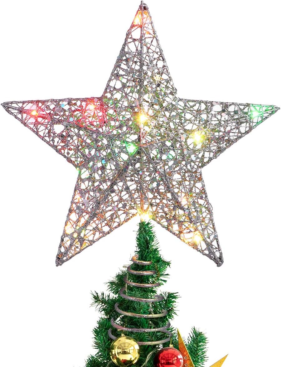 Amazon Co Jp Iplusmile クリスマスツリー トップ 星 ツリートップスター Led 飾り オーナメント ホーム キッチン