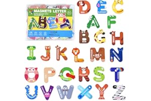 HENPISEN Magnetic Alphabet Letters for Toddlers & Kids - 26 Colorful Animal-Themed Fridge Magnets for Early Spelling & Letter Recognition. Perfect Preschool Gift for Ages 3-5, Ideal for Home & Classroom