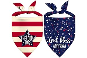 XGXHZYLC 4th of July Dog Bandanas, Adjustable Independence Day Holiday Party Pet Decorations 2 Pack, American Flag Bandana Patriotic Triangle Bibs Cat Scarf Set