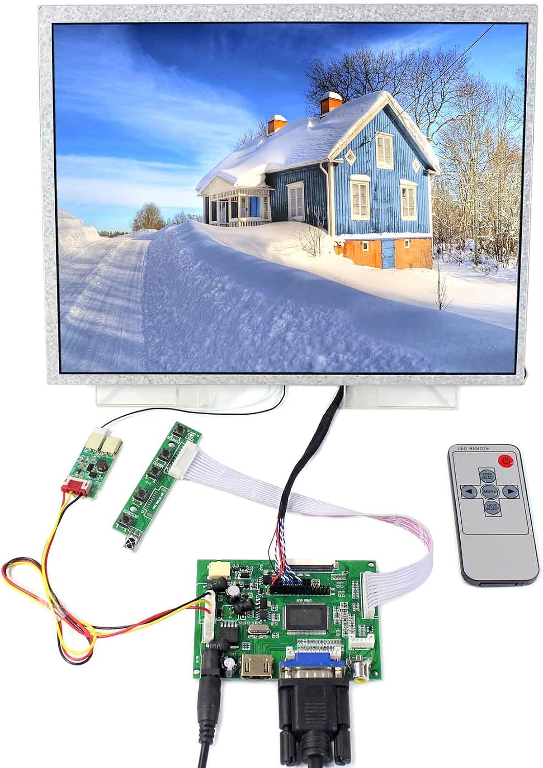 VSDISPLAY 12.1" 12.1 inch 1024x768 4:3 VS121T-001A TFT LCD Screen and VGA 2AV LCD Controller Board,for DIY Monitor Displaying
