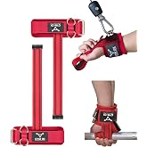 2-in-1 Weight Lifting Straps with D Ring, 7mm Neoprene Padded Wrist Support for Men &amp; Women, Heavy Duty Gym Wrist Straps &amp; Cable Machine Attachment for Gym, Powerlifting, Rows, Pull-ups