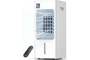 AEROZY Portable Air Conditioner Windowless, 24.3" Evaporative Cooler with Digital Display, Remote, 3 Speeds, 12H Timer, Oscillating Swamp Cooler for Room no Windows, Bedroom, Living Room