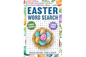 Easter Basket Stuffers Word Search Puzzles Large Print: Lovely Easter Activity Book For Kids, Adults & Teens, Easter Themed W