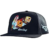 Lost Calf Feather Black Flat Trucker Cap