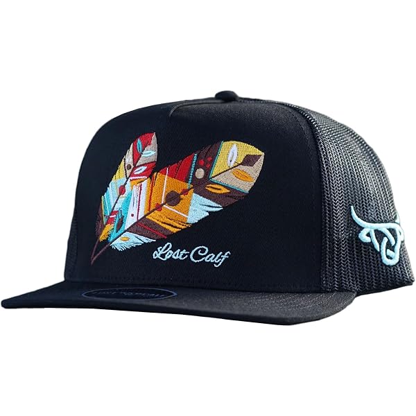 Logo 3D Veau Perdu - Patch Cuir Vache Noire Plat - Pour Personnalisation Casquette, Chapeau - Noir