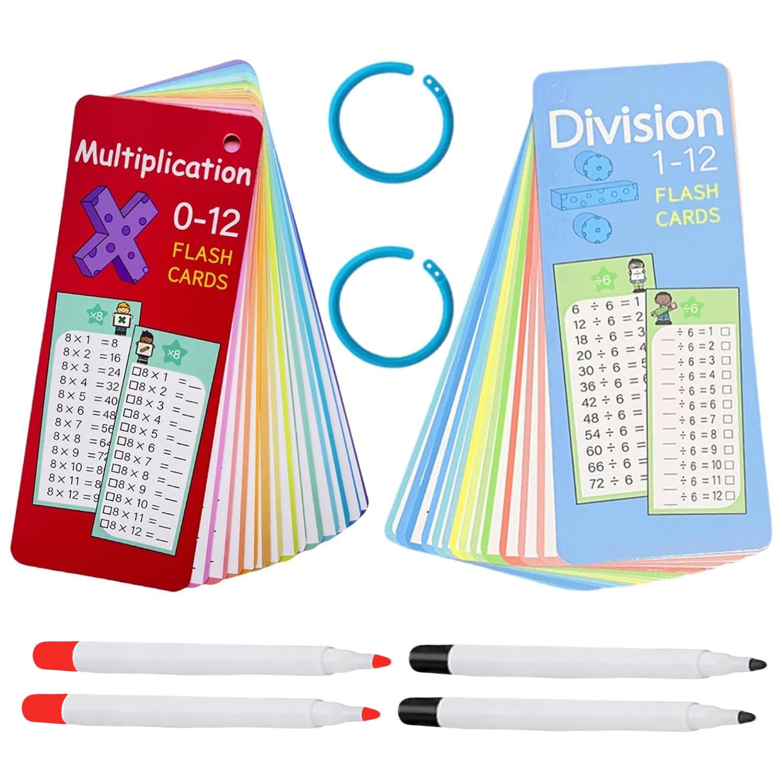 Times Tables Flash Cards,times Tables Poster,0-12 Multiplication Flash Cards with 2 Dry Brush Multiplication Tables for Time Tables Educational Tools for Grades(15 Used by people over the age of)