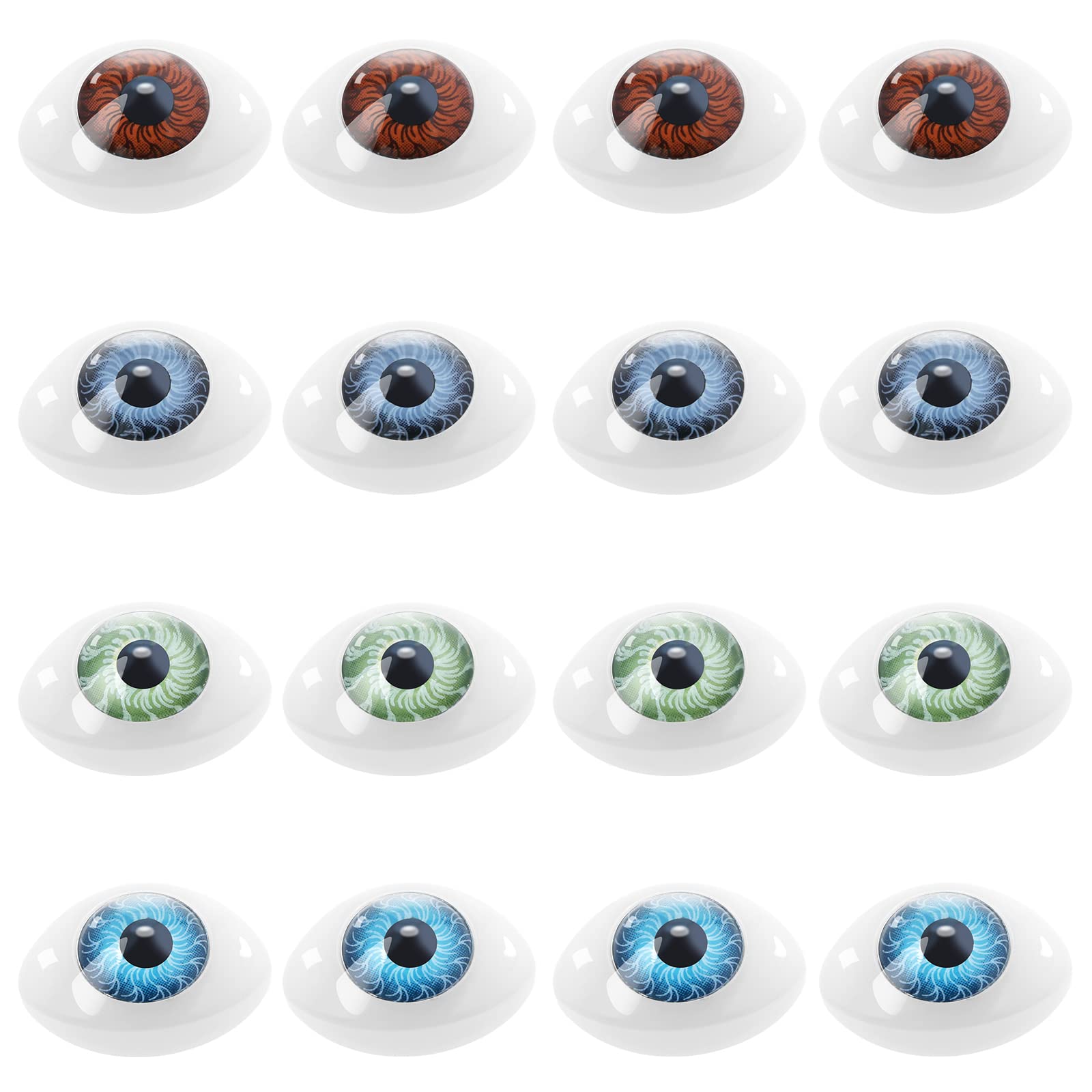 The Lord of the Tools 16Pcs Oval Flat Hollow Plastic Eyes Colourful Toy Eyes Puppet Doll Bear Craft Eyes Toys Decorative Accessories for DIY Making Small Size