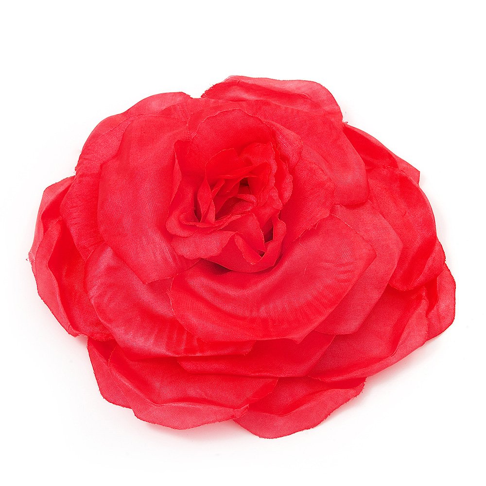 Large Pink Fabric Rose Brooch