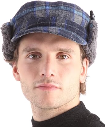 mens blue trapper hat